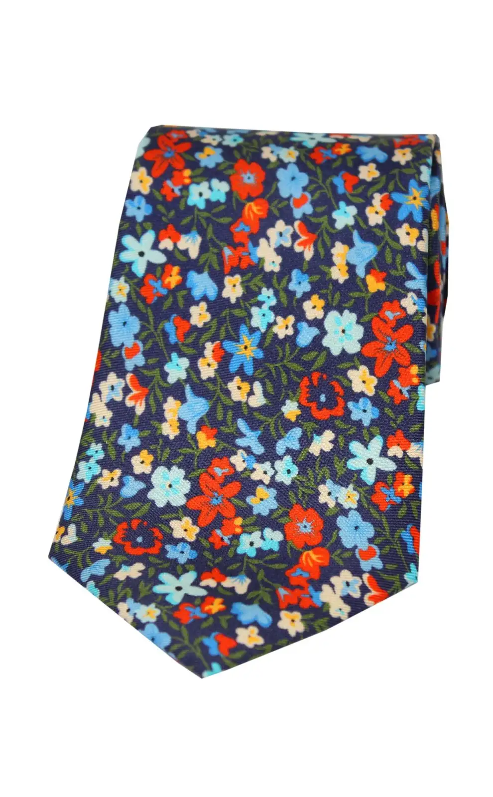 Posh & Dandy Ties Soprano Ties Posh and Dandy Small Multi Coloured Flowers Printed Silk Tie £27.00
