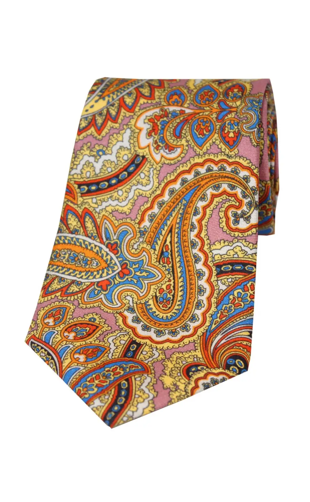 Posh & Dandy Ties Soprano Ties Pink With Large Paisley Pattern Posh And Dandy Silk Tie £27.00