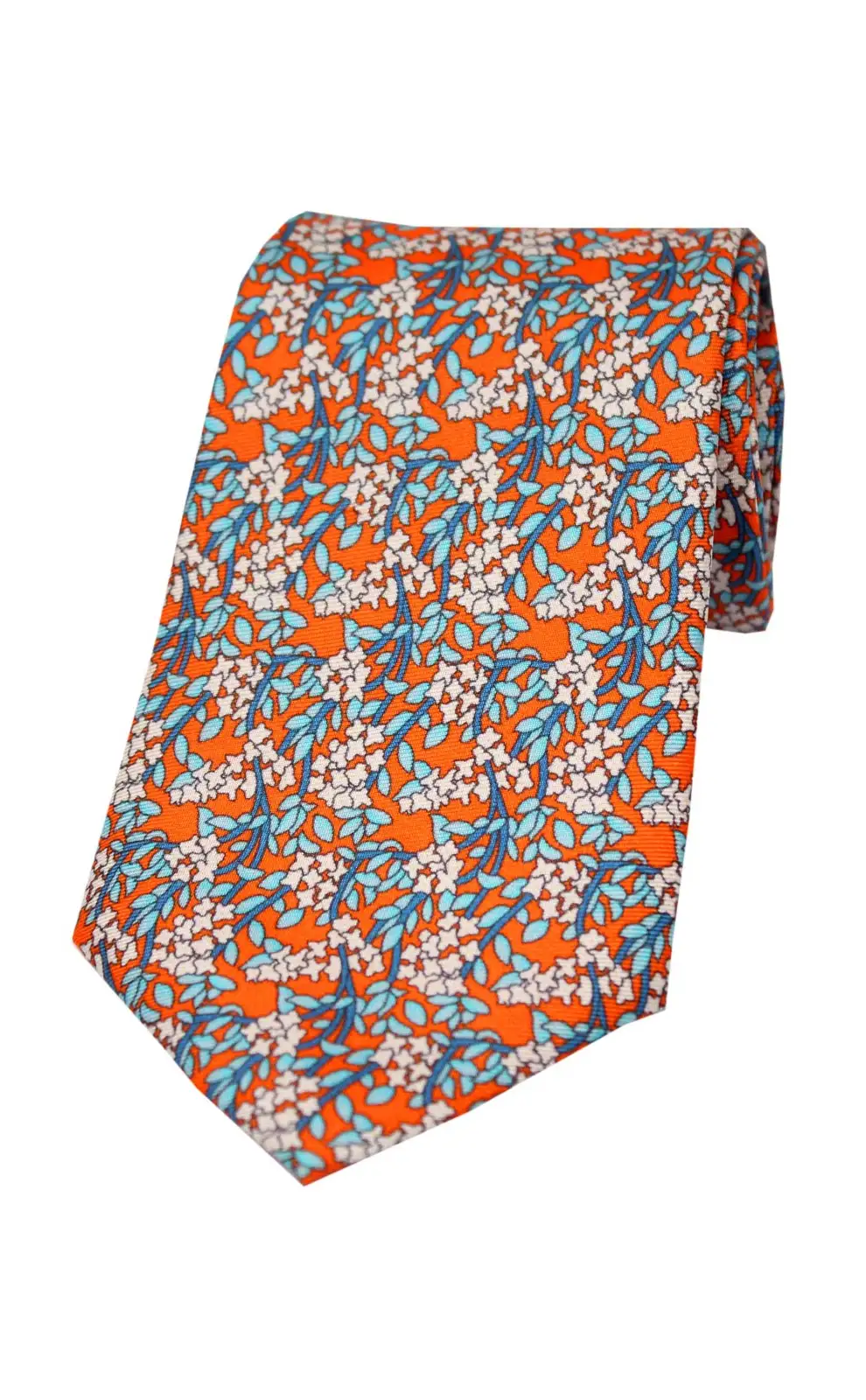 Posh & Dandy Ties Soprano Ties Orange Floral Posh And Dandy Silk Tie £27.00