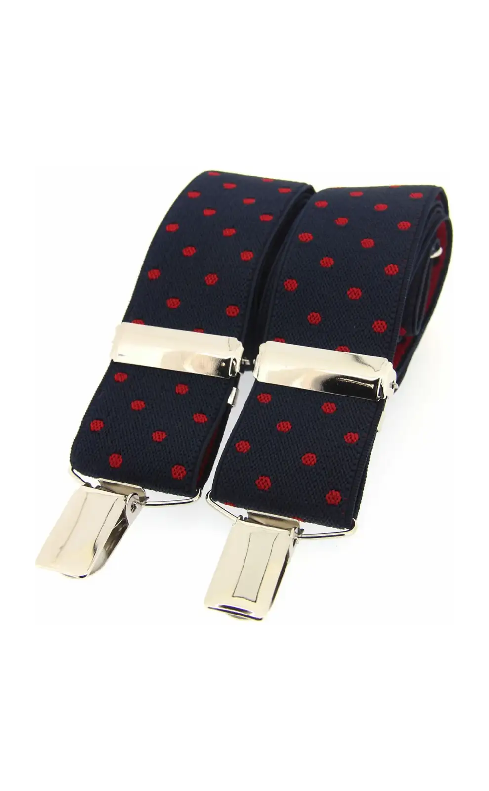 Braces Soprano Ties Soprano Red And Navy Polka Dot 35Mm X Style Braces £23.00