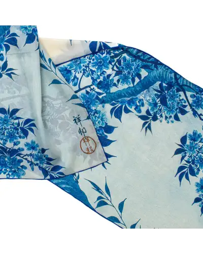 Scarves Fox and Chave Blossoming Cherry In Moonlight Silk Habotai Scarf £32.00