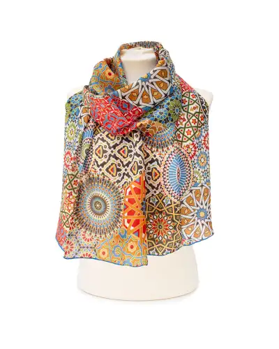 Scarves Fox and Chave Moroccan Zellige Silk Habotai Scarf £37.00