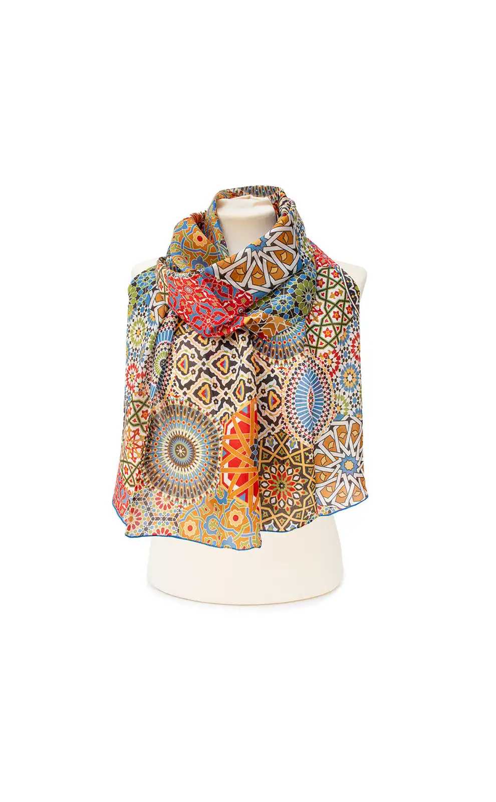 Scarves Fox and Chave Moroccan Zellige Silk Habotai Scarf £37.00