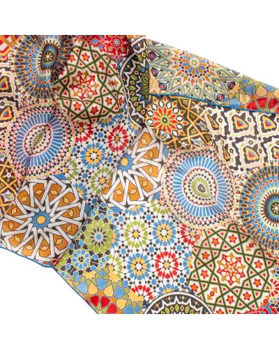 Scarves Fox and Chave Moroccan Zellige Silk Habotai Scarf £37.00