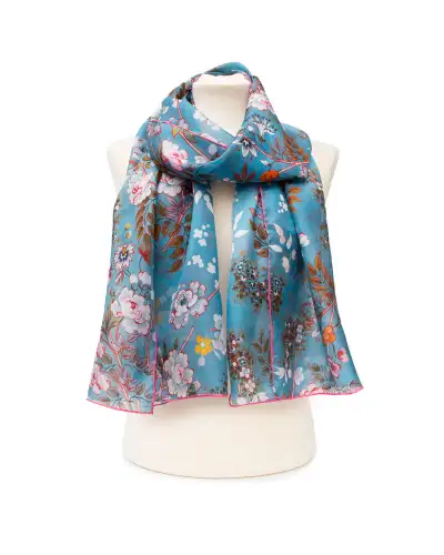 Scarves Fox and Chave Kilburn Blue Silk Habotai Scarf £37.00