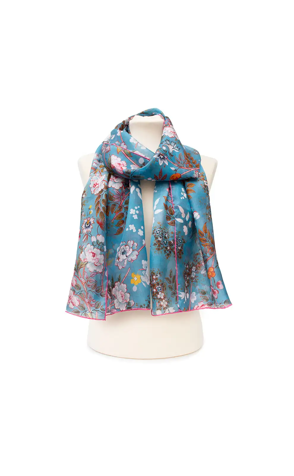 Scarves Fox and Chave Kilburn Blue Silk Habotai Scarf £37.00