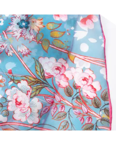 Scarves Fox and Chave Kilburn Blue Silk Habotai Scarf £37.00