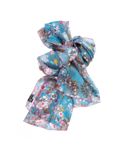 Scarves Fox and Chave Kilburn Blue Silk Habotai Scarf £37.00