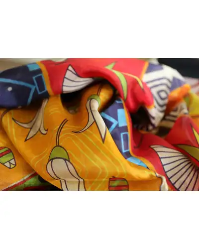 Scarves Fox and Chave Egyptian Lotus Flower Silk Habotai Scarf £50.00