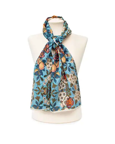 Scarves Fox and Chave Orange Fruit And Butterfly Crêpe De Chine Scarf £34.00