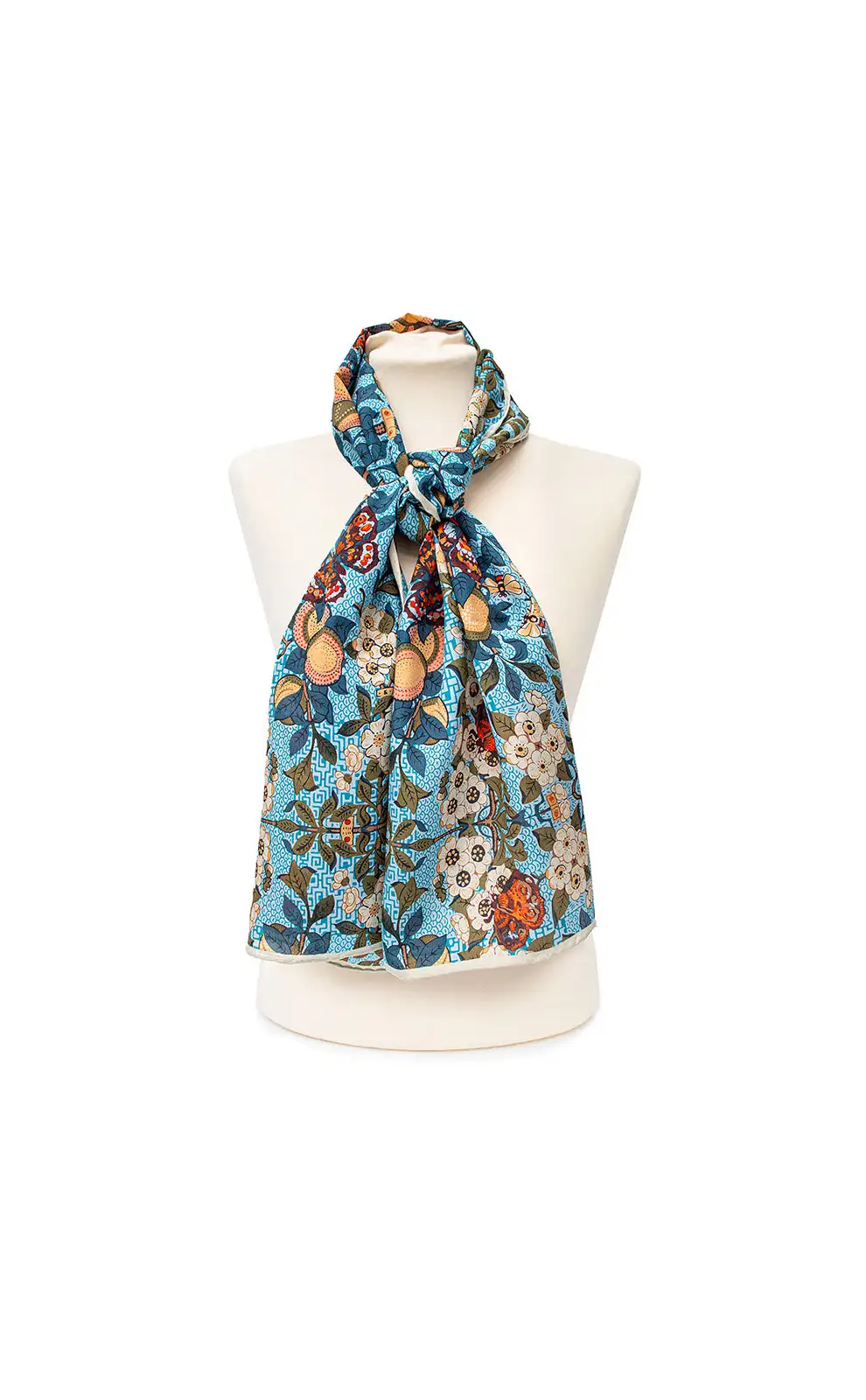 Scarves Fox and Chave Orange Fruit And Butterfly Crêpe De Chine Scarf £34.00