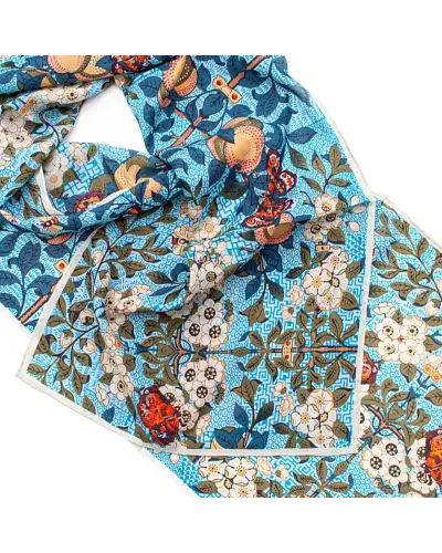 Scarves Fox and Chave Orange Fruit And Butterfly Crêpe De Chine Scarf £34.00