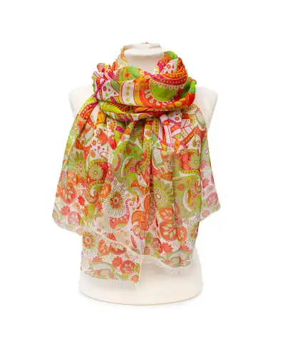 Scarves Fox and Chave Indian Bright Silk Modal Scarf £19.00