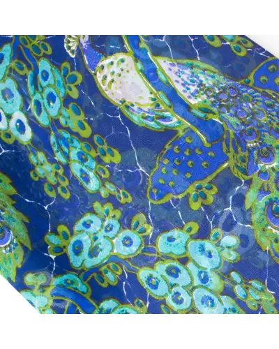 Scarves Fox and Chave Art Nouveau Peacock Silk Chiffon Scarf £39.00