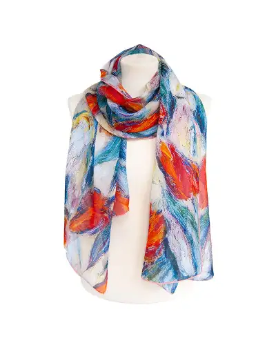 Scarves Fox and Chave Monet Tulips Chiffon Scarf £52.00