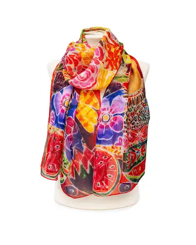 Scarves Fox and Chave Frida Portrait Silk Chiffon Scarf £39.00