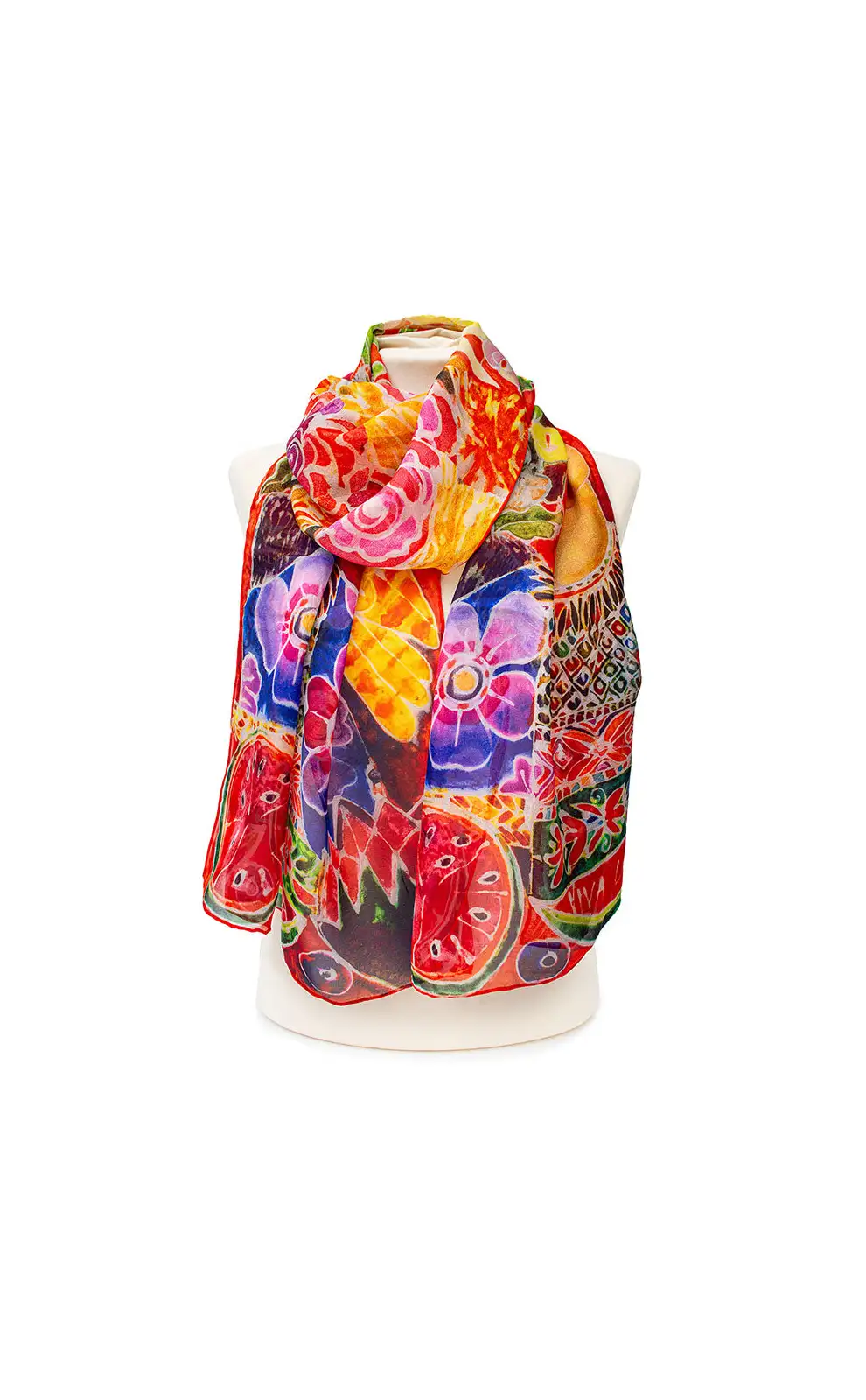 Scarves Fox and Chave Frida Portrait Silk Chiffon Scarf £39.00