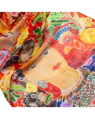 Scarves Fox and Chave Frida Portrait Silk Chiffon Scarf £39.00