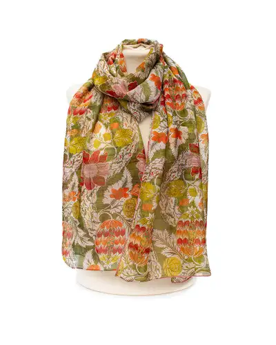 Scarves Fox and Chave Autumn Forest Silk Chiffon Scarf £39.00