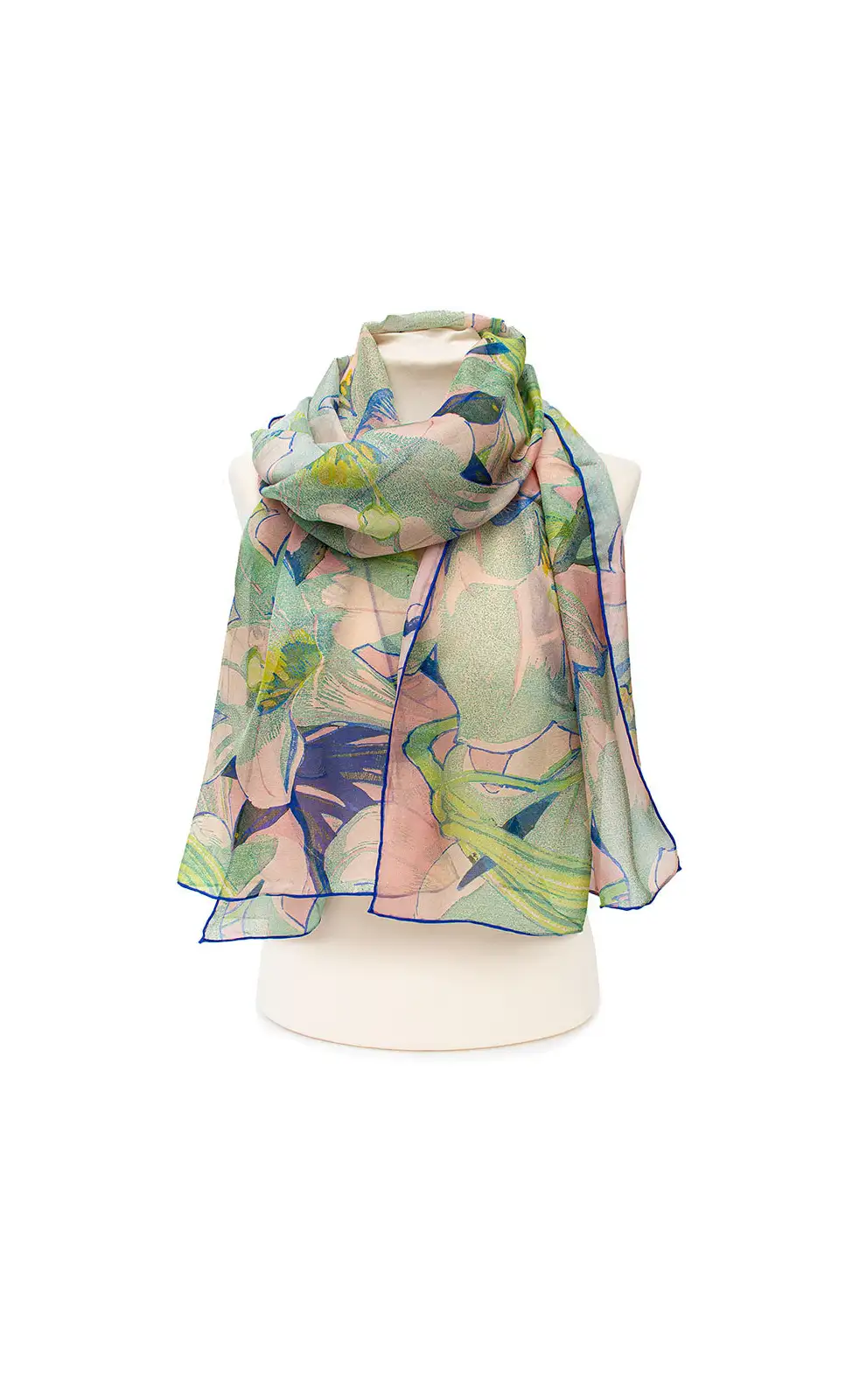 Scarves Fox and Chave Mabel Royds White Lilies Chiffon Scarf £39.00