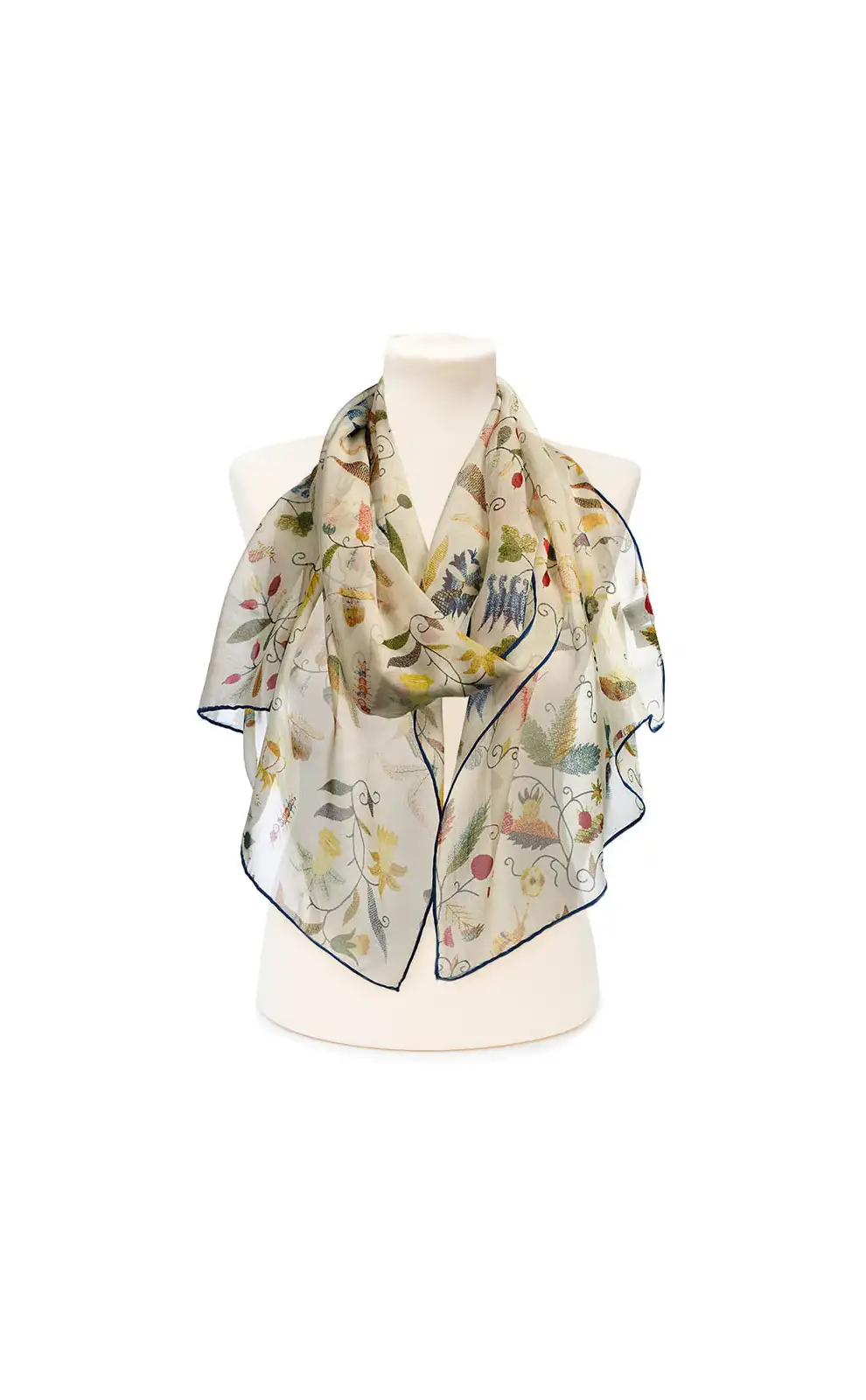 Scarves Fox and Chave 17Th Century Embroidery Silk Chiffon Scarf £39.00