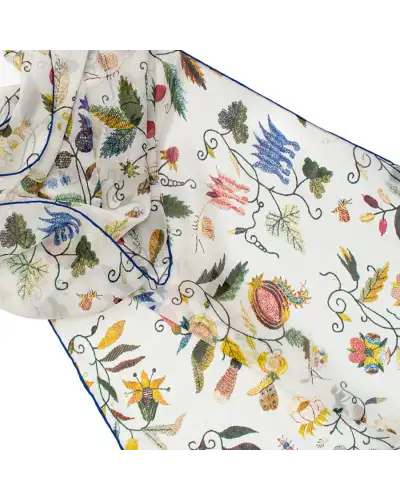 Scarves Fox and Chave 17Th Century Embroidery Silk Chiffon Scarf £39.00