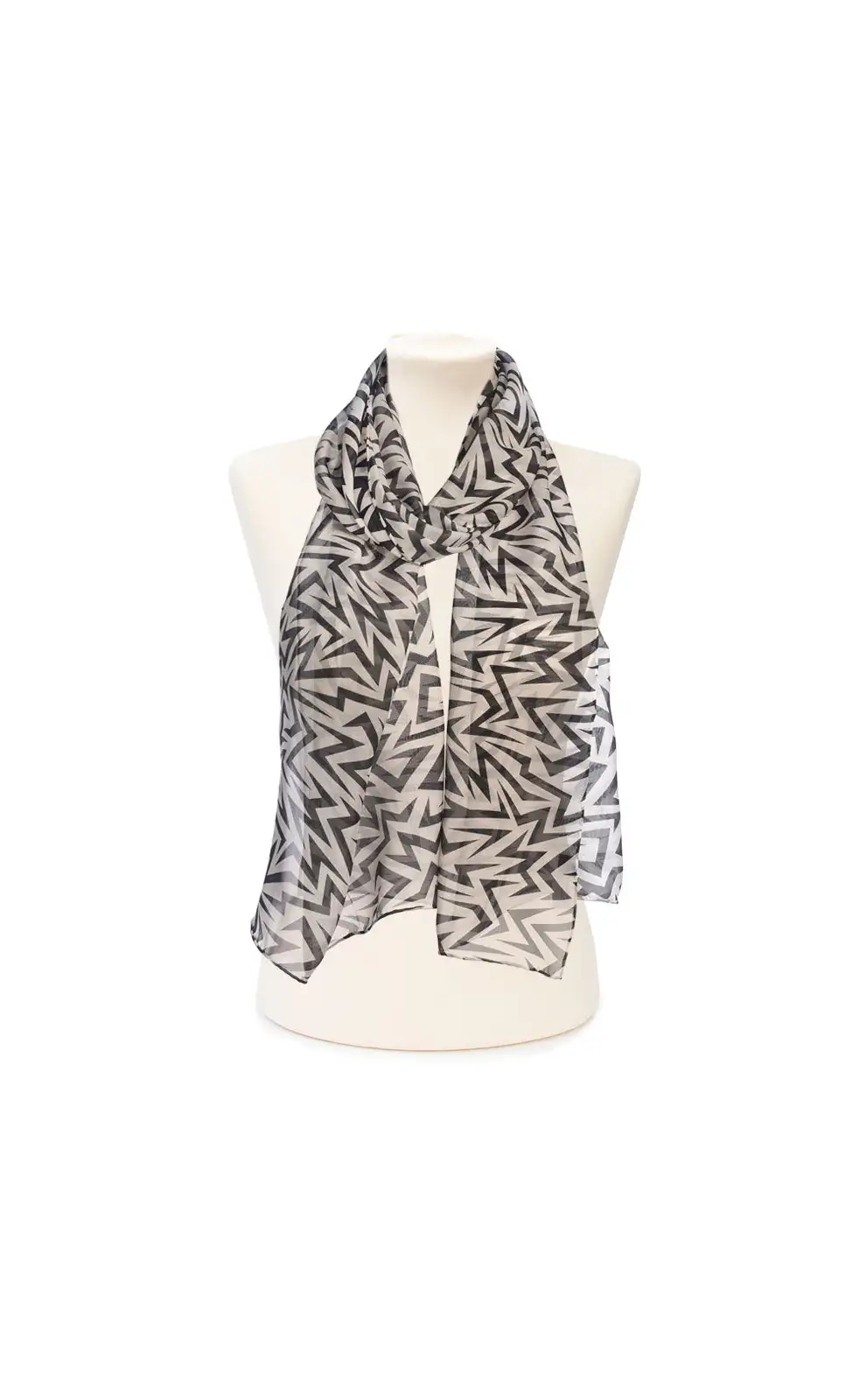 Scarves Fox and Chave Deco Zig Zag Silk Chiffon Scarf £39.00