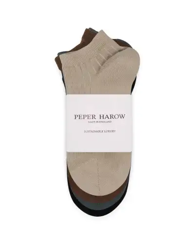 Women PEPER HAROW 4 Pack Essential Womens Trainer Socks - Stone £28.00
