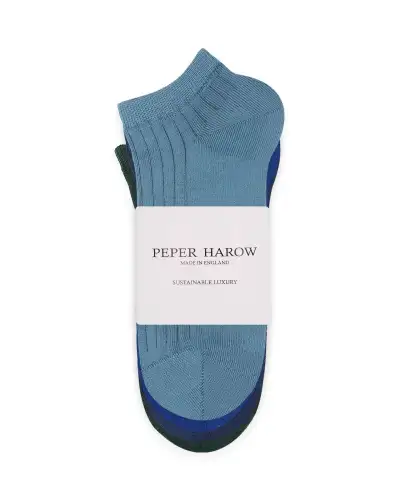 Men PEPER HAROW 4 Pack Essential Mens Trainer Socks - Azure £33.00
