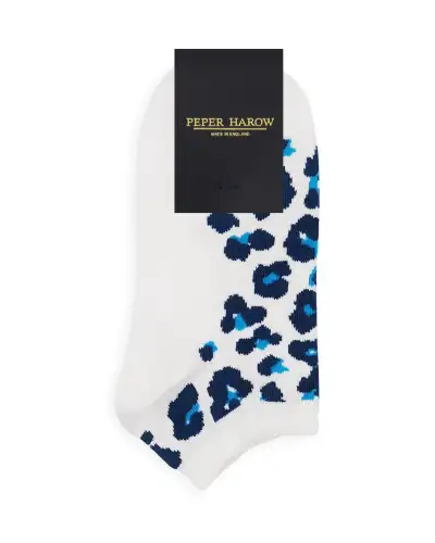 Women PEPER HAROW Leopard Womens Trainer Socks - White £11.00