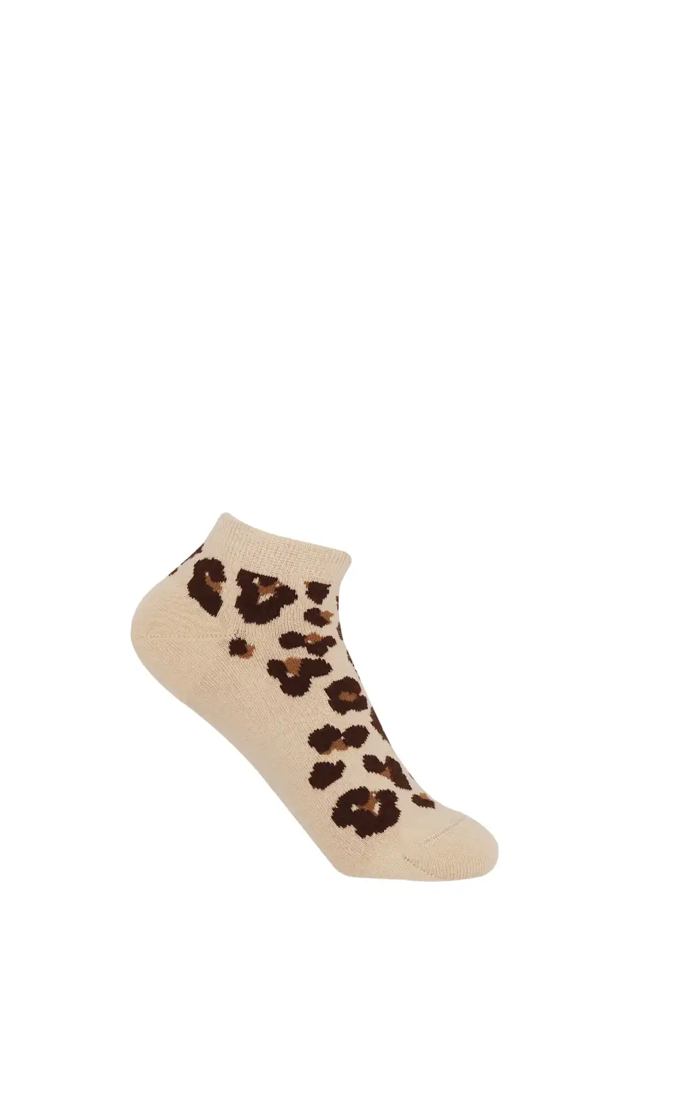 Women PEPER HAROW Leopard Womens Trainer Socks - Brown £11.00