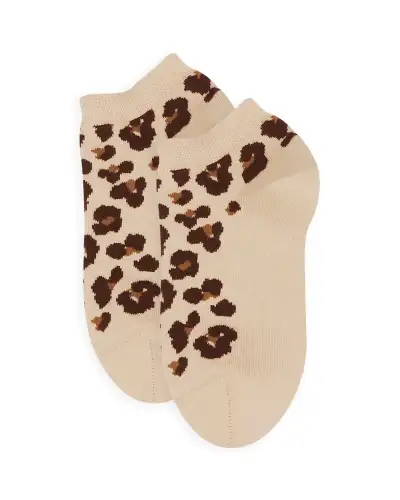 Women PEPER HAROW Leopard Womens Trainer Socks - Brown £11.00