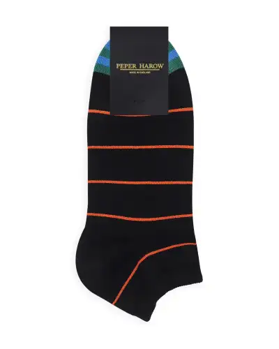 Men PEPER HAROW Thin Stripe Mens Trainer Socks - Black £13.00