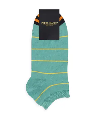 Men PEPER HAROW Thin Stripe Mens Trainer Socks - Teal £13.00