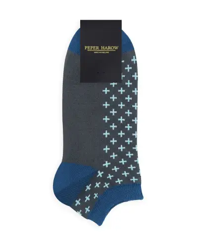 Men PEPER HAROW Crosslet Mens Trainer Socks - Grey £13.00