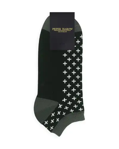 Men PEPER HAROW Crosslet Mens Trainer Socks - Black £13.00