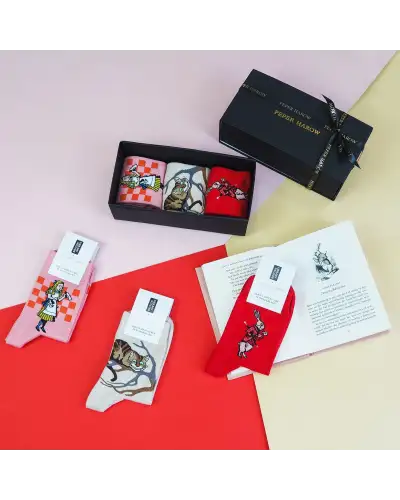 Women PEPER HAROW AliceS Adventures In Wonderland WomenS Socks Gift Box £41.00