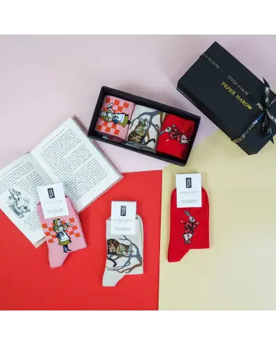 Women PEPER HAROW AliceS Adventures In Wonderland WomenS Socks Gift Box £41.00
