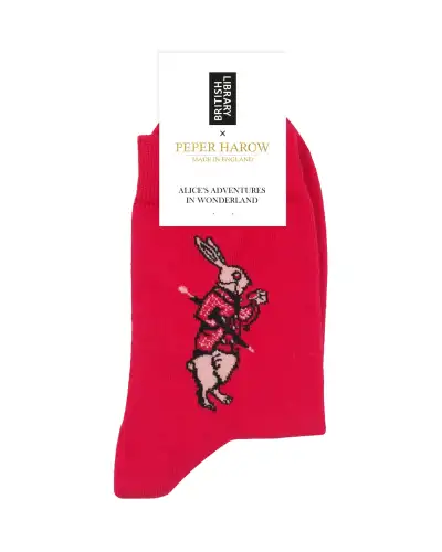 Women PEPER HAROW Alices Adventures In Wonderland Womens Socks - White Rabbit £15.00