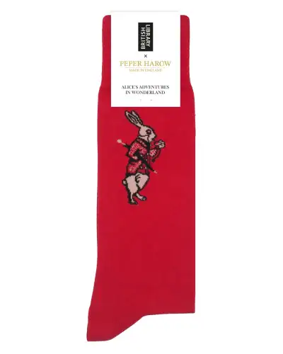 Men PEPER HAROW Alices Adventures In Wonderland Mens Socks - White Rabbit £16.00