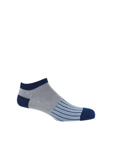 Men PEPER HAROW Oxford Stripe Mens Trainer Socks - Blue £13.00