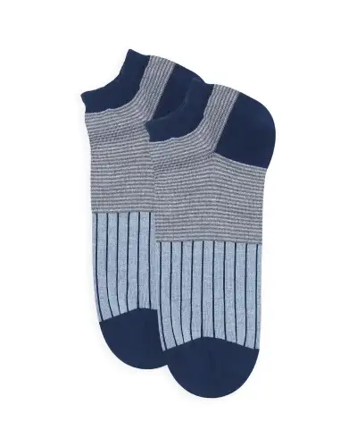 Men PEPER HAROW Oxford Stripe Mens Trainer Socks - Blue £13.00