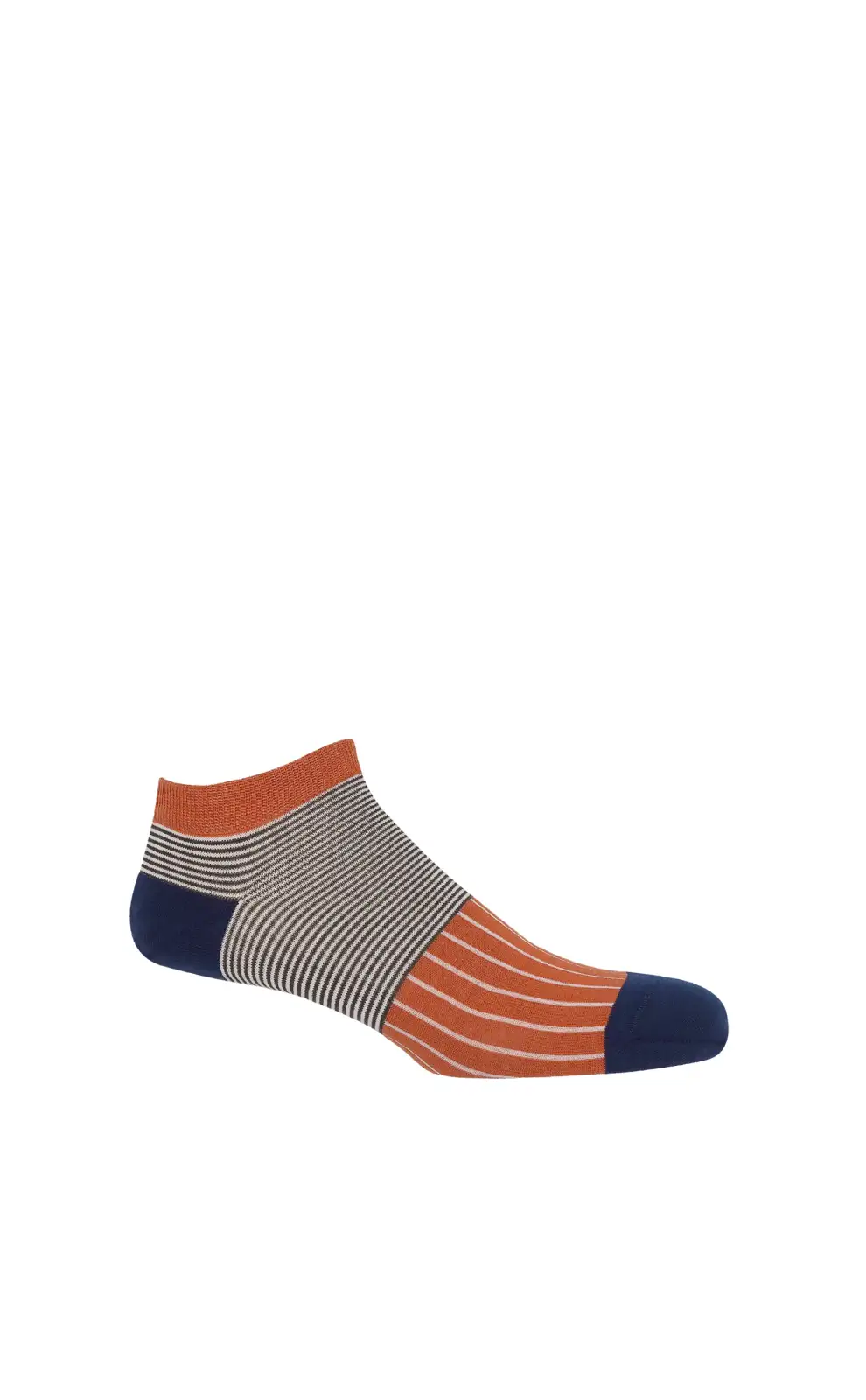 Men PEPER HAROW Oxford Stripe Mens Trainer Socks - Orange £13.00