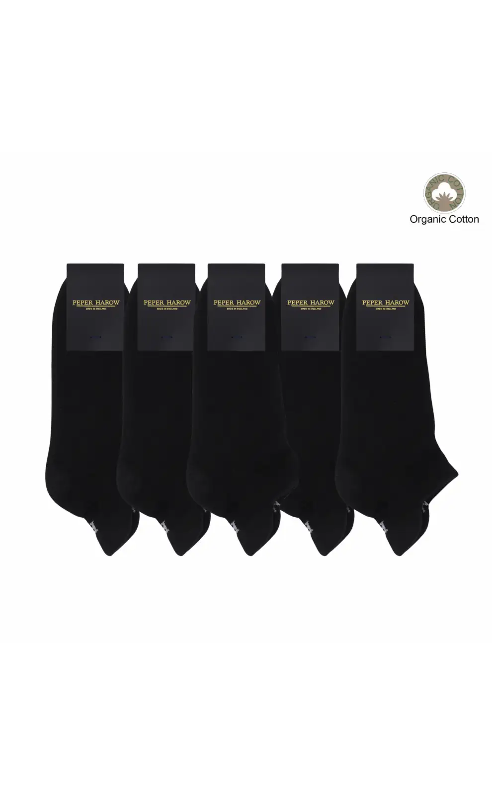 Men PEPER HAROW Mens Black Trainer Sport Socks Bundle - Organic £59.00