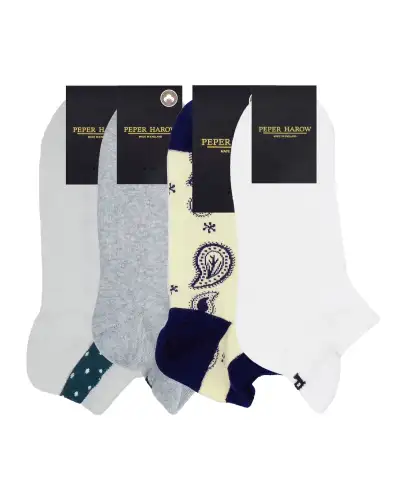 Sport PEPER HAROW MenS White And Grey Trainer Socks Bundle - Organic £44.00
