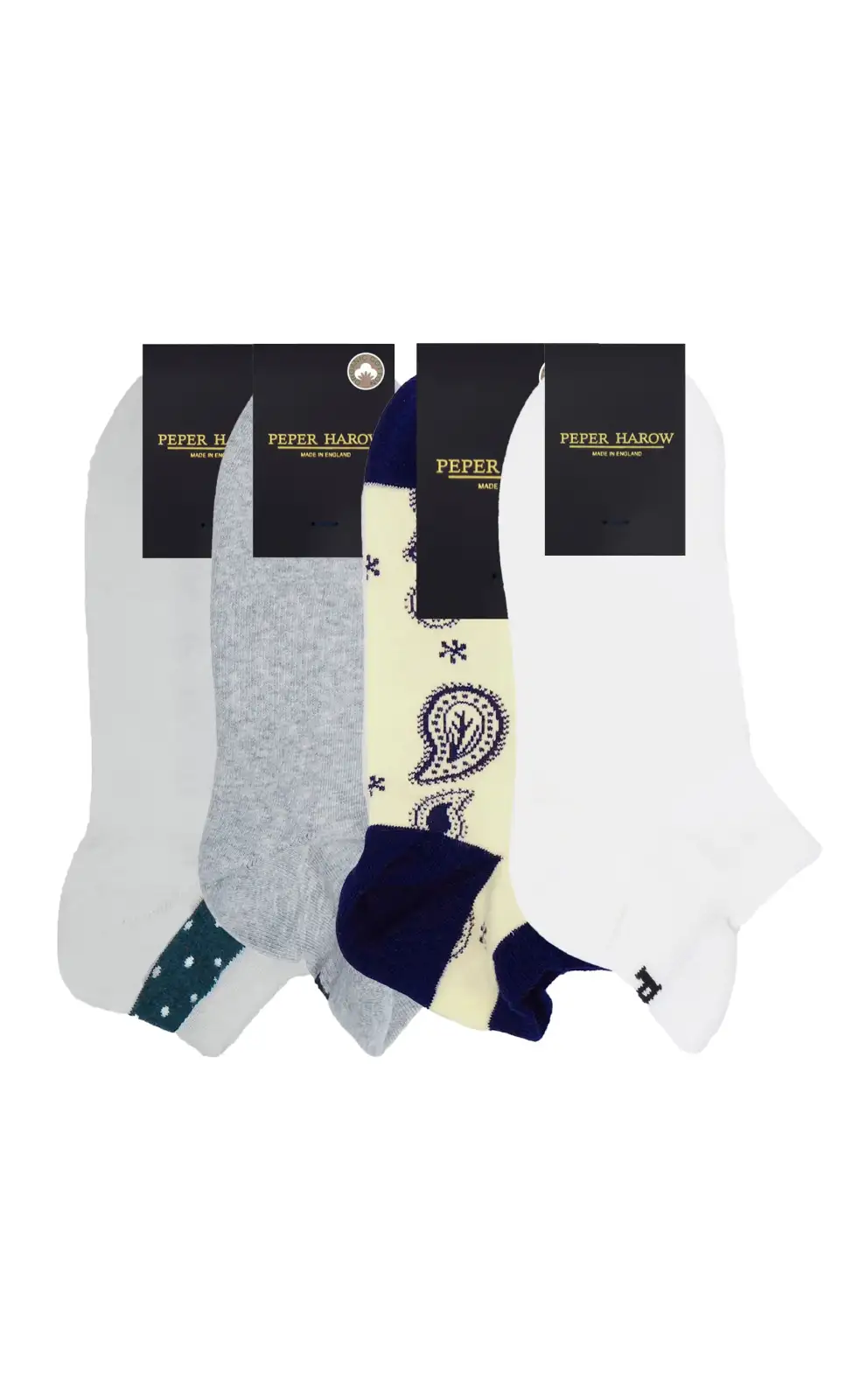 Sport PEPER HAROW MenS White And Grey Trainer Socks Bundle - Organic £44.00