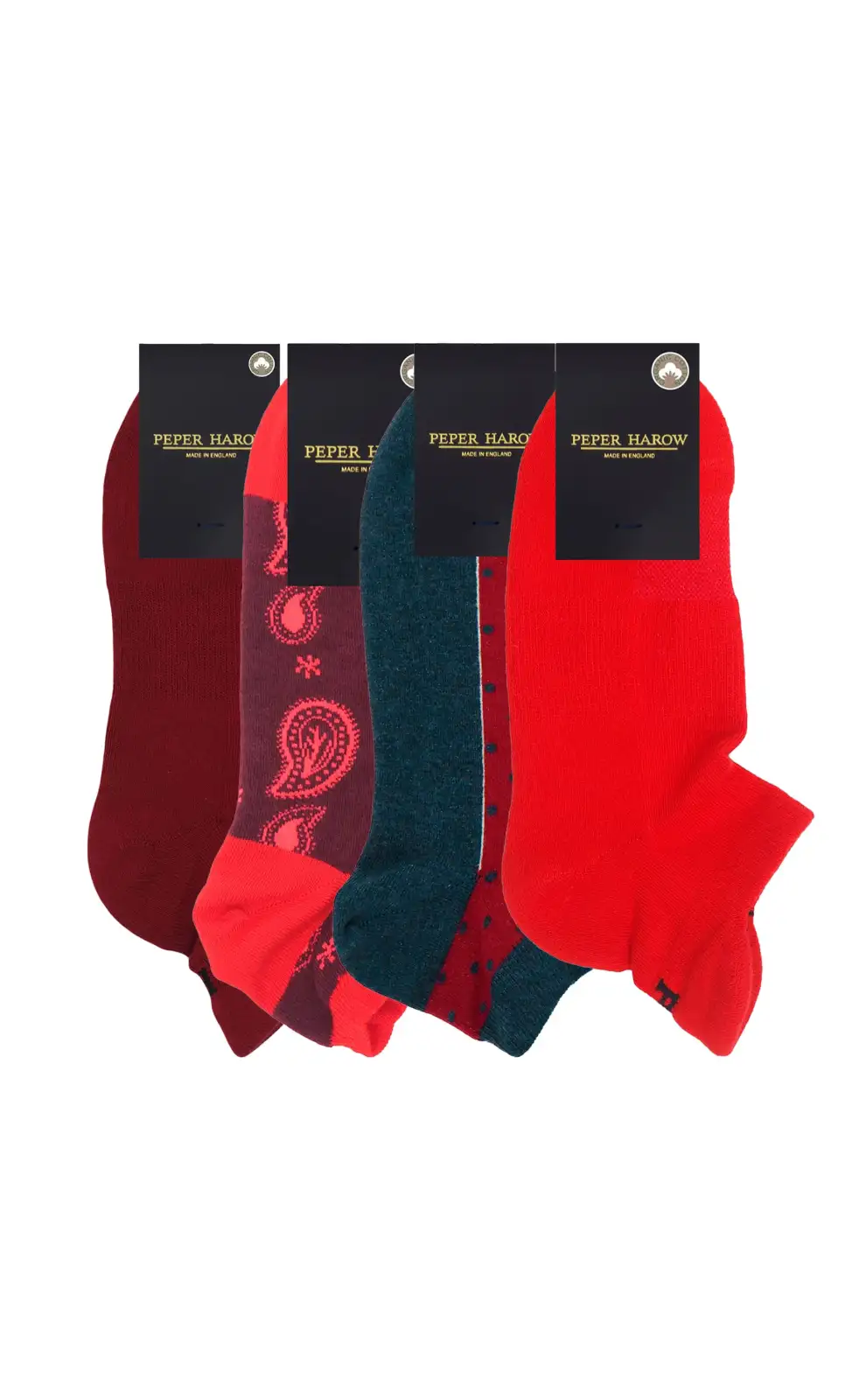 Sport PEPER HAROW MenS Red Trainer Socks Bundle - Organic £44.00