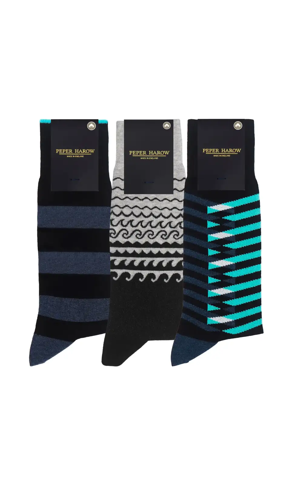 Men PEPER HAROW Mens Black Socks Bundle - Organic £46.00