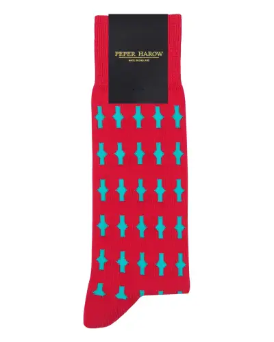 Men PEPER HAROW Eton Mens Socks - Red £16.00