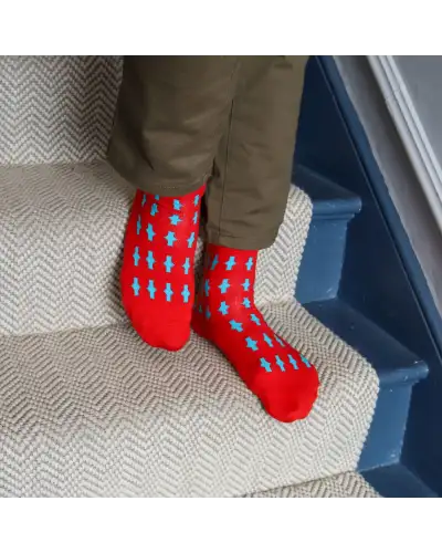 Men PEPER HAROW Eton Mens Socks - Red £16.00